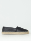 Dolce & Gabbana Logo-embossed Leather Espadrilles In Black
