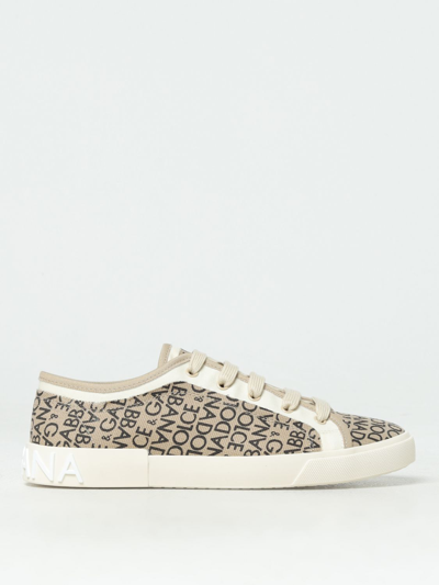 Dolce & Gabbana Man Trainers Beige Size 11.5 Textile Fibers