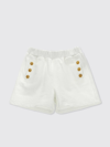 Balmain Logo Buttons Shorts In White