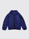 Stone Island Coat  Junior Kids Color Blue In Blue