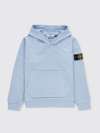 Stone Island Junior Kids' Cotton Hoodie In Gnawed Blue