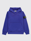 Stone Island Junior Kids' Cotton Hoodie In Blue 1