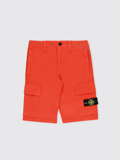 Stone Island Junior Shorts  Kids Color Orange
