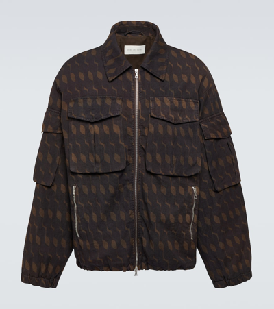 Dries Van Noten Vidway Cotton-blend Field Jacket In Brown