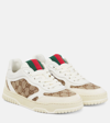 Gucci Re-web Leather And Original Gg Fabric Sneakers In White