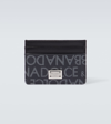 Dolce & Gabbana Logo Jacquard Card Holder In Black