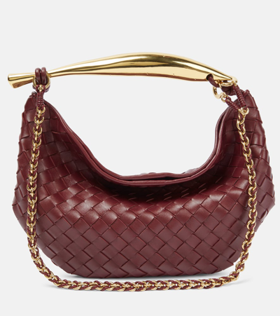 Bottega Veneta Sardine Small Leather Tote Bag In Red