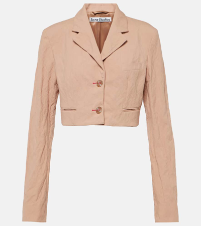 Acne Studios Jaza Crinkled Cotton-blend Jacket In Pink