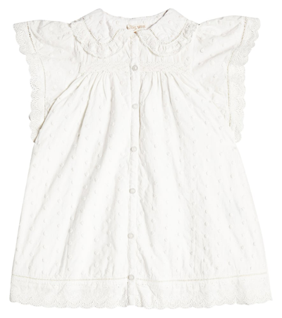 Louise Misha Kids' Marla Embroidered Cotton Dress In White