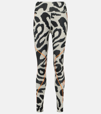 Adidas By Stella Mccartney Truepace Leopard-print Leggings In Grey