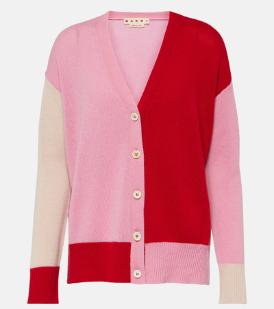 Marni Cashmere Cardigan In Blc33 Camelia