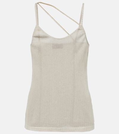 Missoni Knitted Cotton-blend Tank Top In Beige