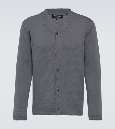 Comme Des Garçons Homme Deux V-neck Jersey Cardigan In Grey