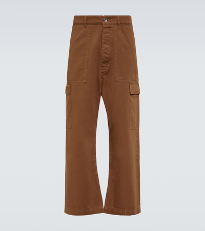 Rick Owens Drkshdw Lido Cotton Cargo Pants In Brown