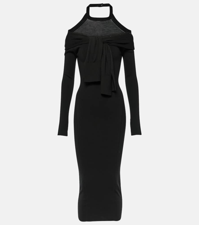 Jacquemus La Robe Doble Wool-blend Midi Dress In Black