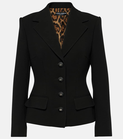 Dolce & Gabbana Single-breasted Wool Jacket In Black