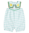 STELLA MCCARTNEY BABY CHECKED COTTON PLAYSUIT