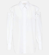 Alexander Mcqueen Cutout Cotton Poplin Shirt In White