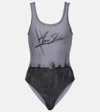 Acne Studios Bedruckter Badeanzug In Black