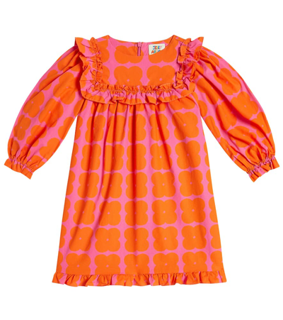 Jellymallow Kids' Clover Ruffle-trimmed Cotton Dress In Pink