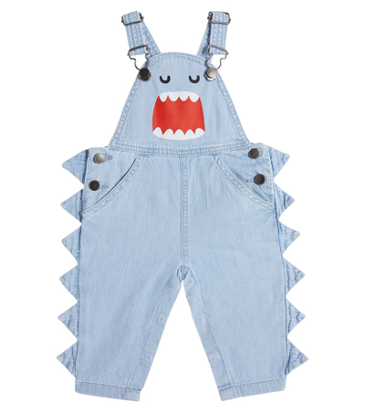 Stella Mccartney Baby Printed Cotton Dungarees In Blue