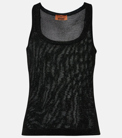 Missoni Metallic Tank Top In Black