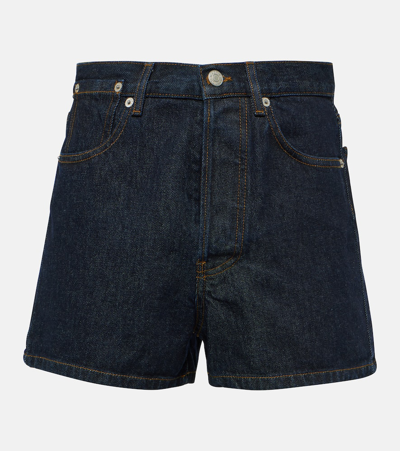 Dries Van Noten High-rise Denim Shorts In Blue