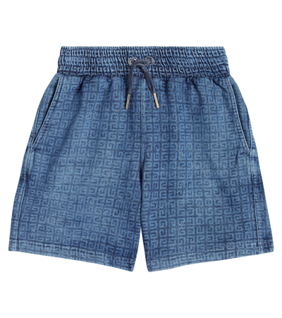 Givenchy Kids' Cotton-blend Bermuda Shorts In Blue