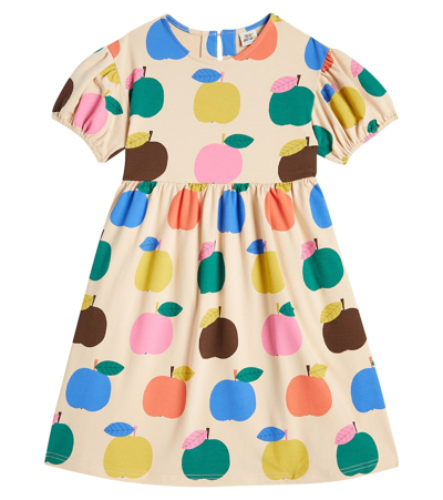 Jellymallow Kids' Printed Cotton Dress In Beige