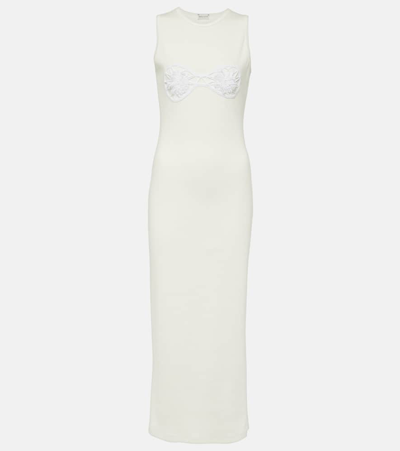 Magda Butrym Crochet-trimmed Cotton Midi Dress In White