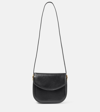 Jil Sander Coin Medium Leather Crossbody Bag In Black