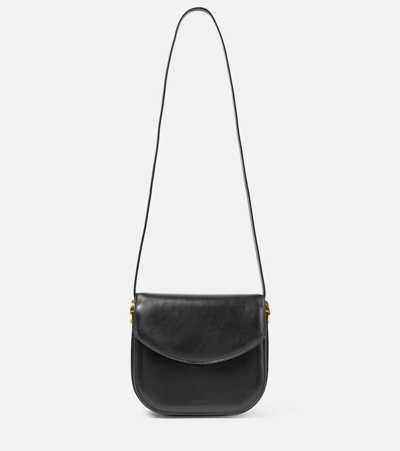 Jil Sander Coin Small Leather Crossbody Bag In Black
