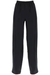 Loulou Studio Alera Wide-leg Silk Trousers In Black
