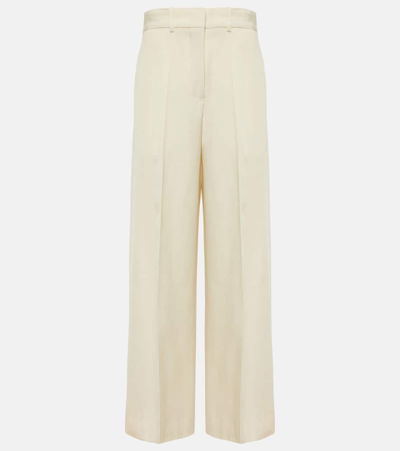 Jil Sander High-rise Wide-leg Trousers In White