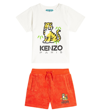 KENZO BABY TIGER JERSEY T-SHIRT AND SHORTS SET