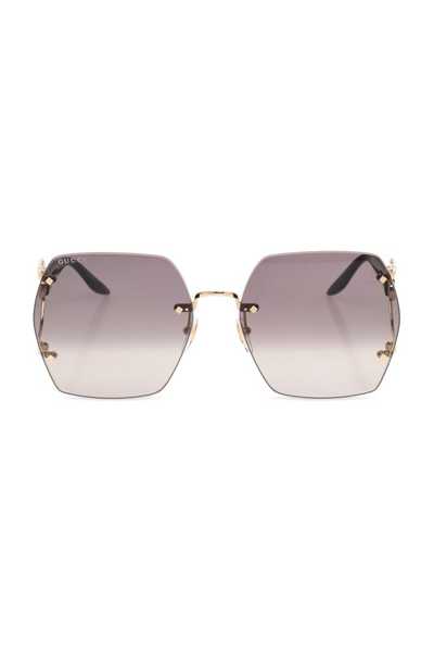 Gucci Eyewear Geometric Frame Sunglasses In Gold