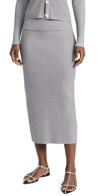 PROENZA SCHOULER WHITE LABEL WILLOW SKIRT IN PLAITED RIB KNITS FOG/OFF WHITE