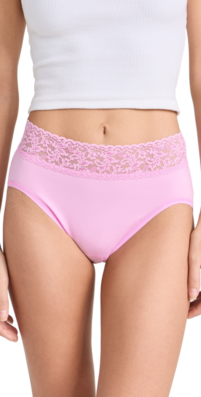 Hanky Panky Supima Cotton French Briefs Lotus Flower In Pink