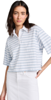 Atm Anthony Thomas Melillo Heavyweight Jersey Short Sleeve Polo White/powder Blue In White/powder Blue