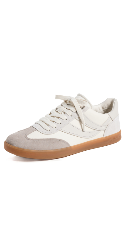Vince Women's Oasis Leather Low-top Sneakers In Foam White/hazelstone Gray Leather