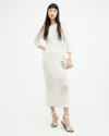 ALLSAINTS ALLSAINTS BRIAR LACE LONG SLEEVE SLIM MIDI DRESS