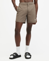 Allsaints Underground Elastic Waist Logo Swimshorts In Ash Khaki Green