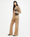 Allsaints Sevenh High-rise Slim Flared Pants In Camel Brown