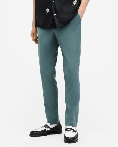 Allsaints Moad Slim Fit Stretch Pants In Petrol Blue