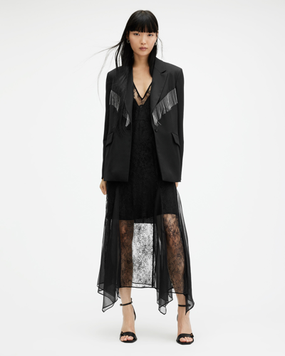 ALLSAINTS ALLSAINTS FRANKY TASSEL CHAIN SINGLE BREASTED BLAZER,