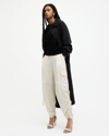 Allsaints Kaye Straight Fit Drawcord Pants In Beige White