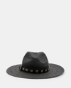 Allsaints Delilah Straw Fedora Eyelet Hat In Black