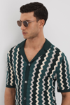 Reiss Waves Short Sleeve Button Front Camp Shirt In Green Multi
