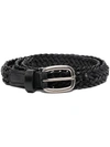 GOLDEN GOOSE GOLDEN GOOSE BELT HOUSTON THIN WOVEN WASHED LEATHER ACCESSORIES