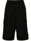 Y-3 Workwear Cotton Bermuda Shorts In Black